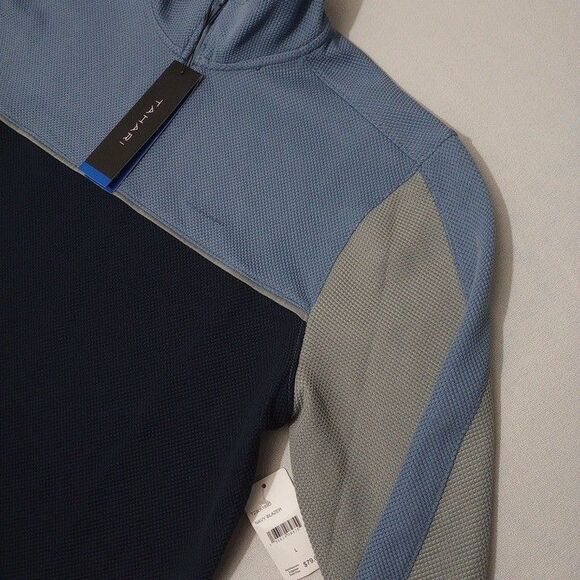 Tahari Men's Large Pullover NEW WITH TAGS Long Sleeve 1/4 Zip 100% Polyester - Picture 2 of 10